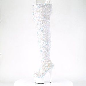 Platform Sequin Heeled Thigh High Boots